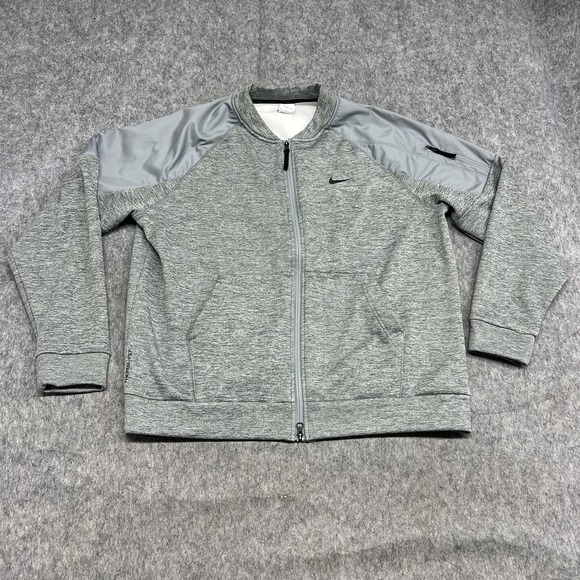 Nike Other - Nike Jacket Mens XL Gray Full Zip Fleece Sleeve Pocket Training ThermaFIT Casual
